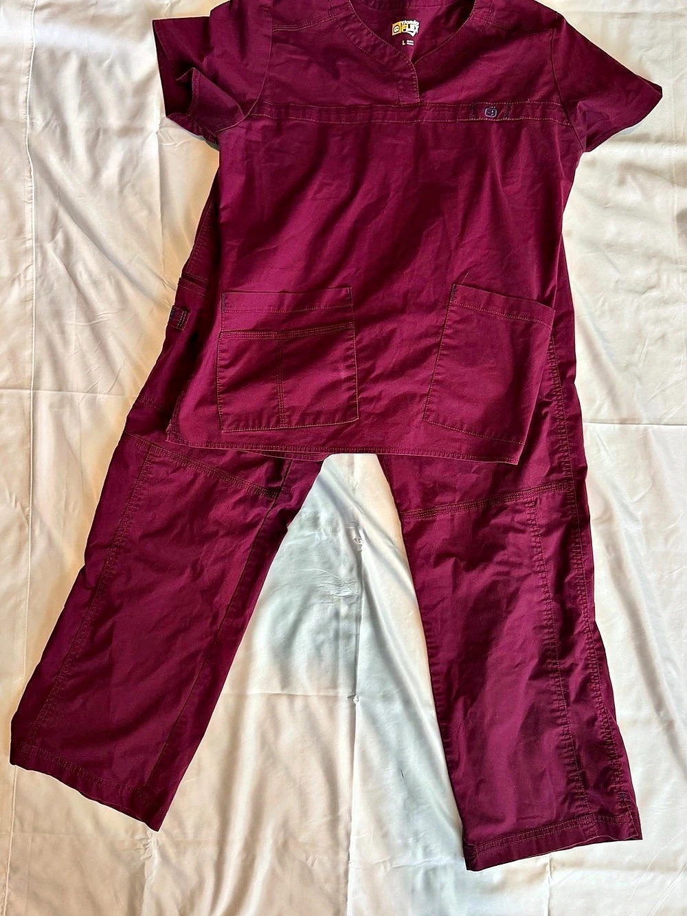 Burgundy scrubs